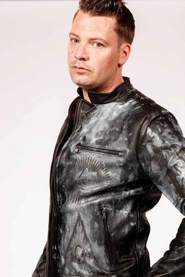 Handpainted Leather jacket SMJ12