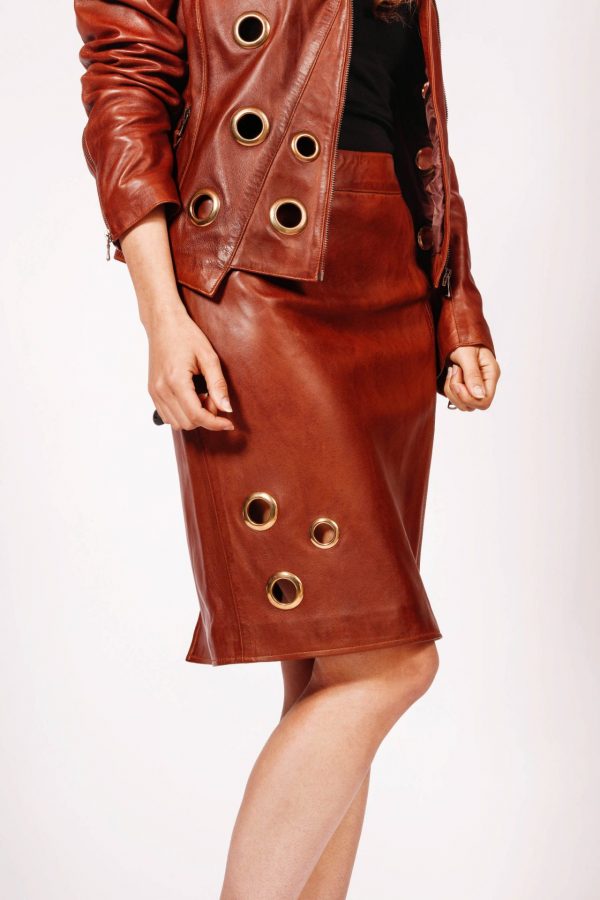 Leather skirt with golden rings  RMBS2 - Image 5