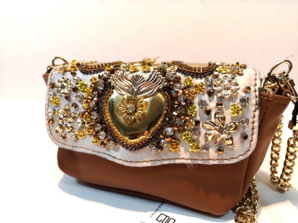 Leather black art deco bag SM06 - Image 3