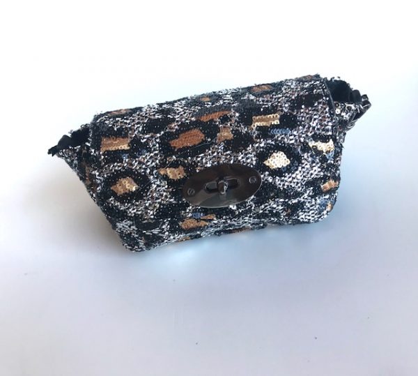 Fabric black/silver/golden pajette bag SM10 - Image 2