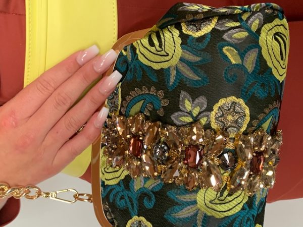 Fabric bag with colored flower print  SM18 - Image 2