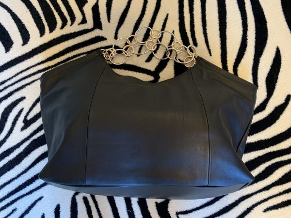 Leather big black bag with big chains SM23 - Image 2