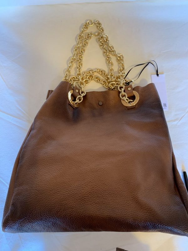 Leather cognac big bag with chains  SM22 - Image 2