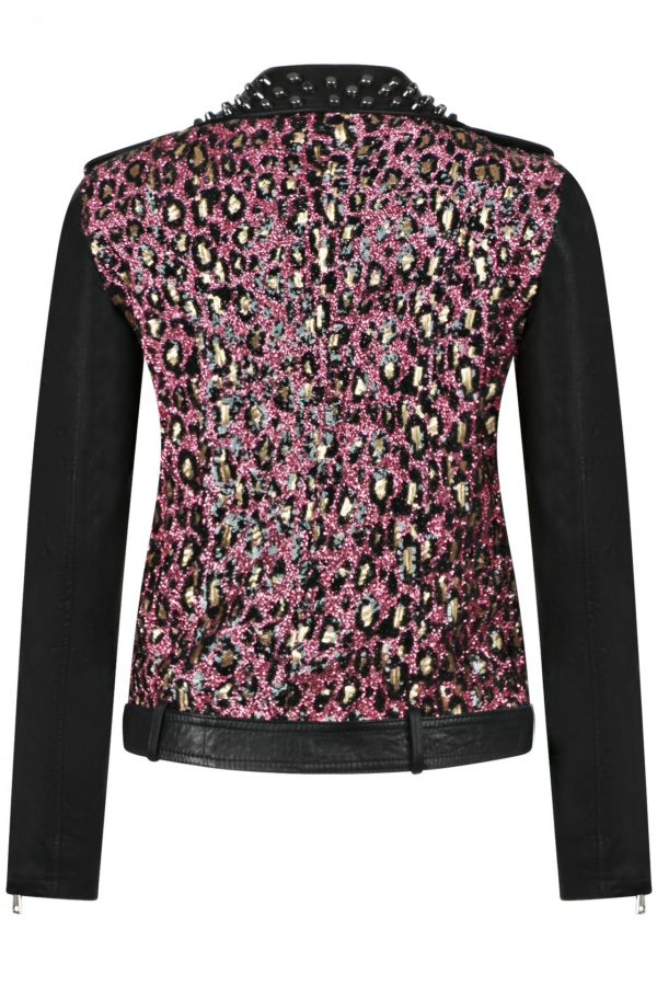 Leather jacket with pailletes SMJ5 - Image 2