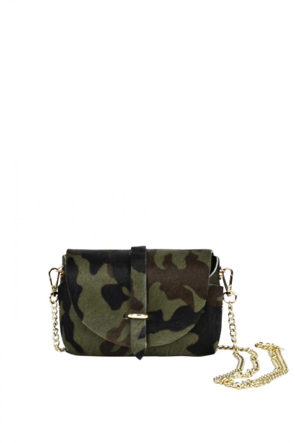 Leather small army printed cowskin bag  LM07