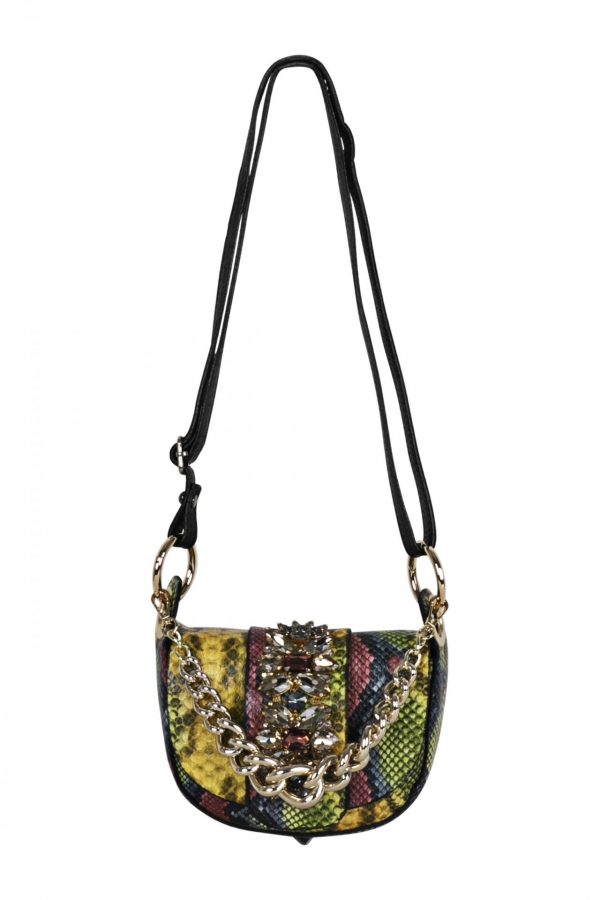 Leather multicolor little bag SM04