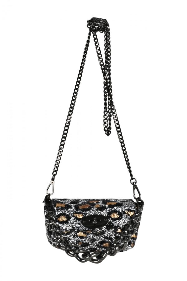 Fabric black/silver/golden pajette bag SM10