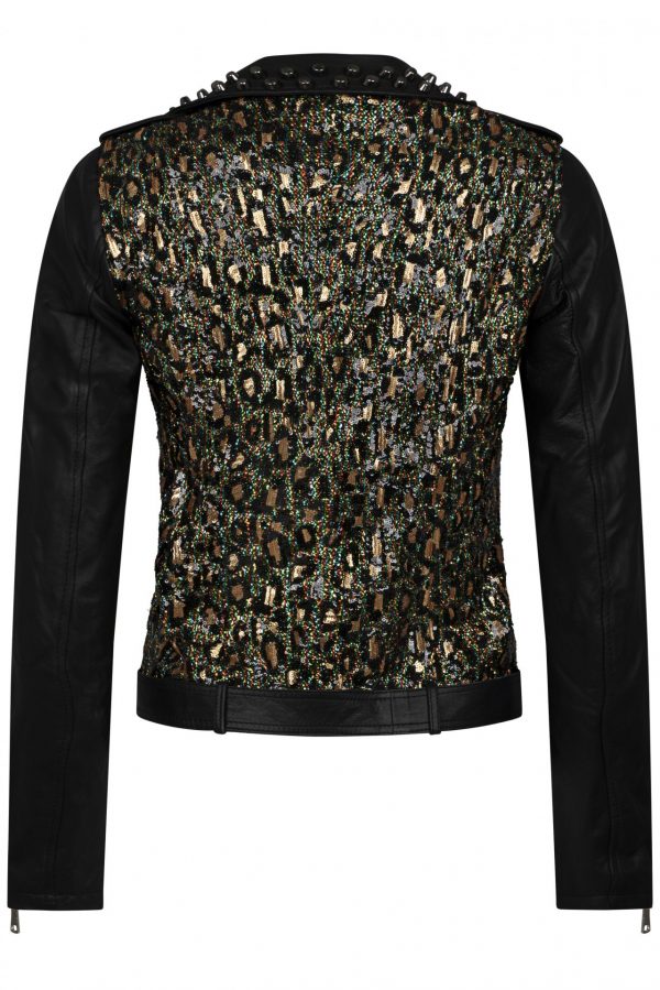 Leather jacket with pailletes SMJ5 - Image 4