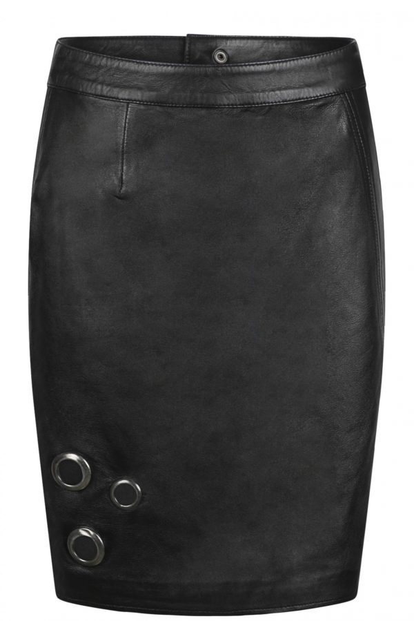 Leather skirt with gunmetal rings RMBS2 - Image 4
