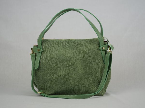 Leather  bag with braided print LM09 - Image 4