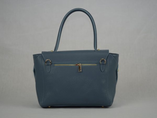 Leather handbag with a rounded closure LM14 - Image 7