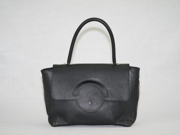 Leather handbag with a rounded closure LM14 - Image 5