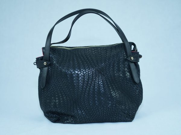 Leather  bag with braided print LM09 - Image 5