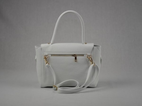 Leather handbag with a rounded closure LM14 - Image 9
