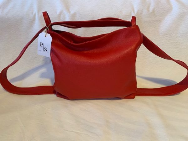Leather shoulder- and backpack in one  MM10