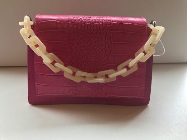 Leather handbag with rose chain strap MM23