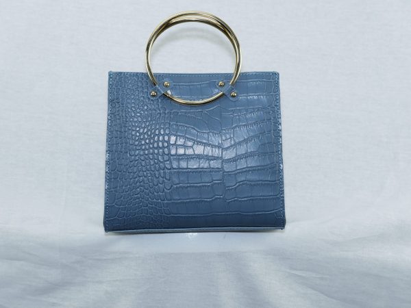 Leather square handbag  with Golden ring MM22 - Image 3
