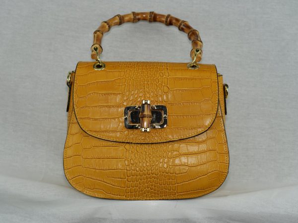 Leather handbag with Bamboo strap MM20 - Image 3