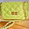 Leather small handbag with golden leather braided chain MM07 - Image 29