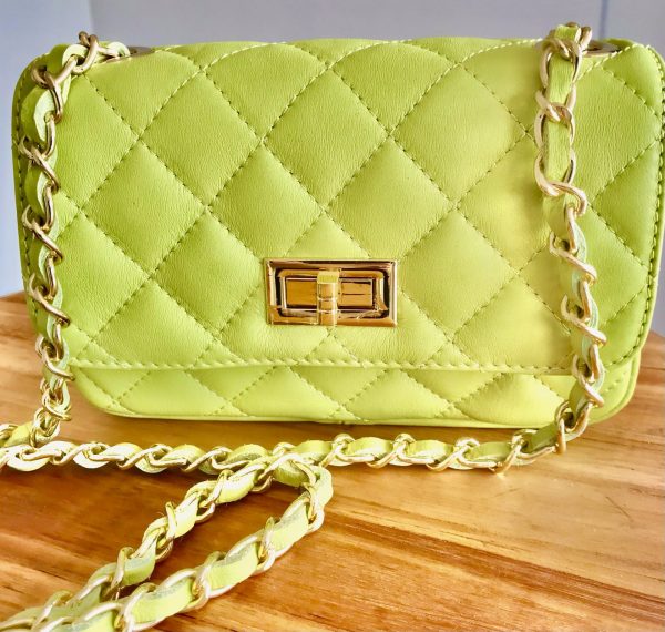 Leather small handbag with golden leather braided chain MM07 - Image 29