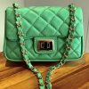 Leather small handbag with golden leather braided chain MM07 - Image 30