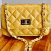 Leather small handbag with golden leather braided chain MM07 - Image 31