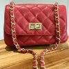 Leather small handbag with golden leather braided chain MM07 - Image 22