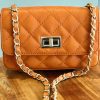 Leather small handbag with golden leather braided chain MM07 - Image 20