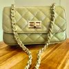 Leather small handbag with golden leather braided chain MM07 - Image 15