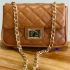 Leather small handbag with golden leather braided chain MM07 - Image 10