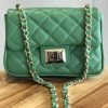 Leather small handbag with golden leather braided chain MM07 - Image 9