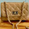 Leather small handbag with golden leather braided chain MM07 - Image 6
