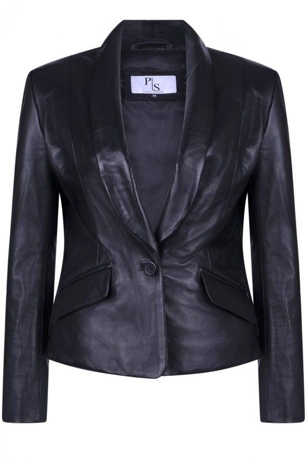 Leather blazer with beautifull details on the back - Image 7