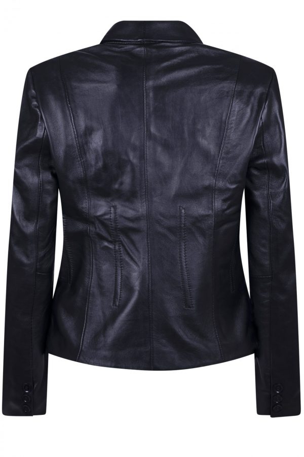 Leather blazer with beautifull details on the back - Image 11