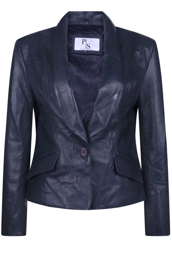 Leather blazer with beautifull details on the back - Image 9