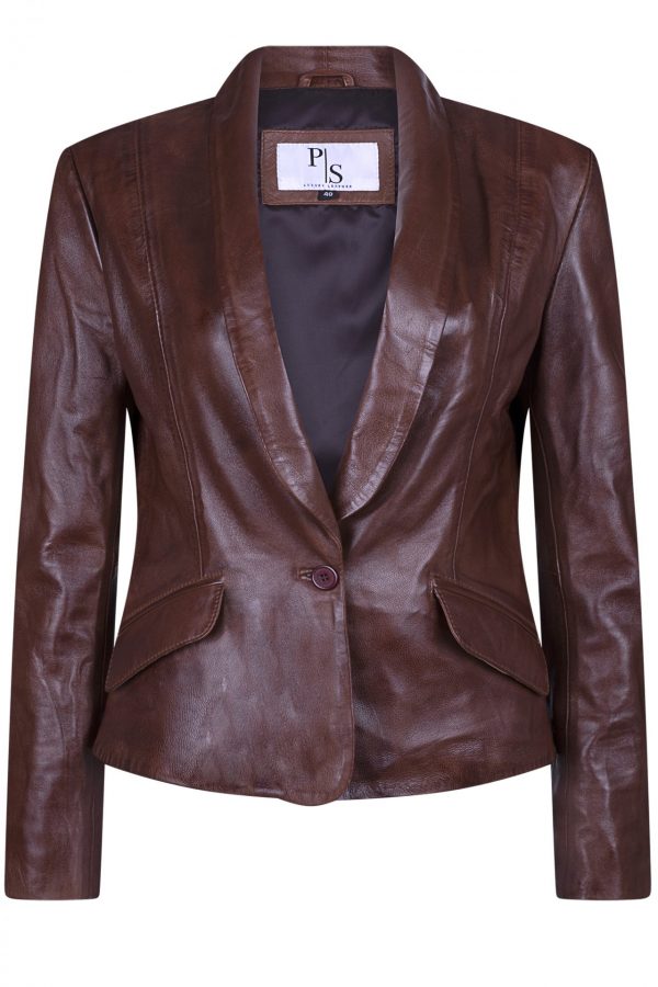 Leather blazer with beautifull details on the back - Image 8