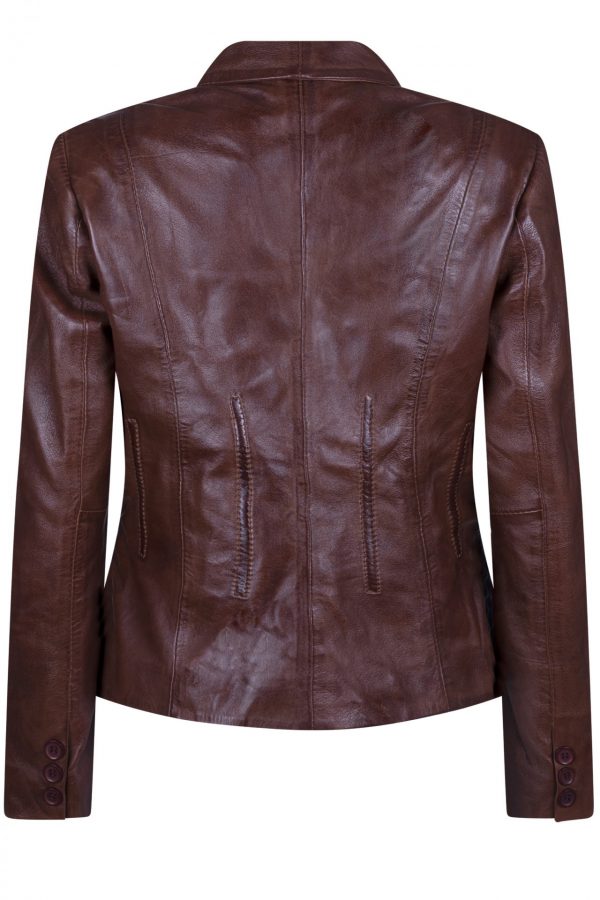 Leather blazer with beautifull details on the back - Image 10