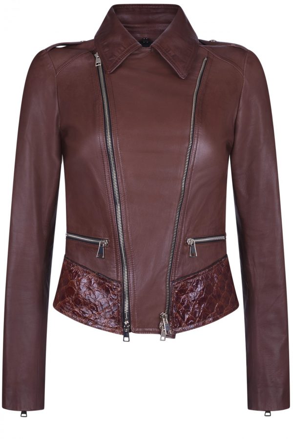 Custom made leather fitted Jacket with fishleather details - Image 6